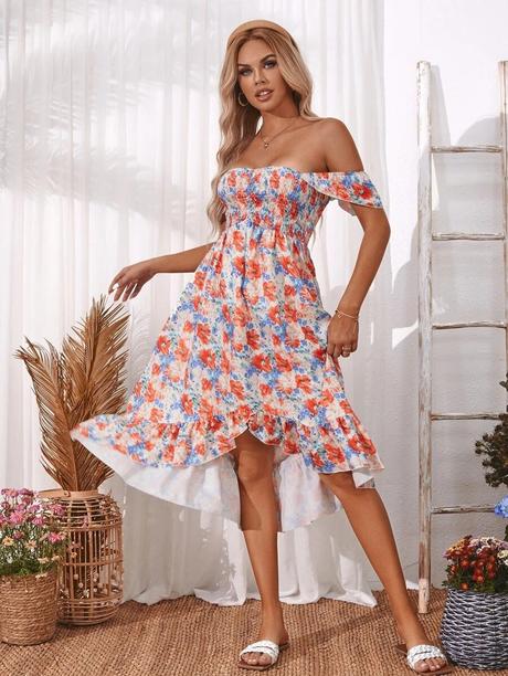 Asymetrické kvetinkove saty, m