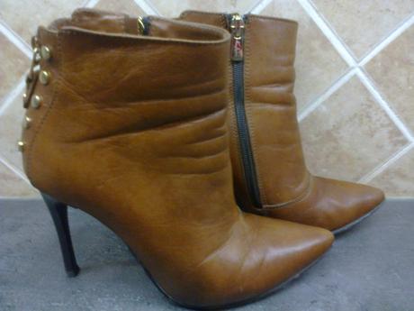 Hnedé kožené kotníky, 35