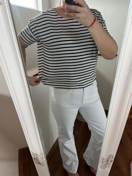 Biele rozšírené džínsy, m&co,l