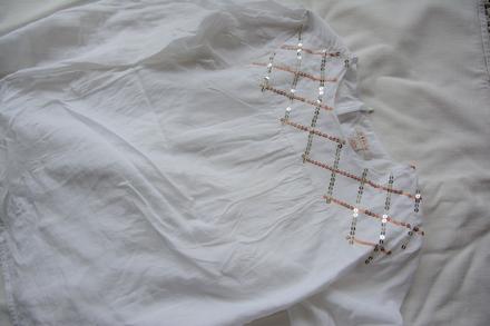 Elegantný biely top s flitrami, esprit,140