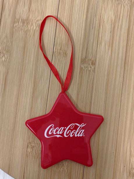Retro vianočná ozdoba hviezda s vločkou coca-cola, 