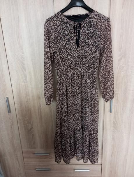 Letné šaty s dlhým rukávom leo vzor s, sinsay,s