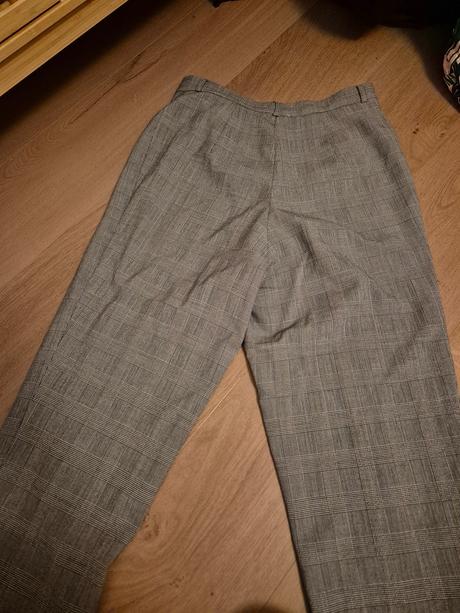 Kockované nohavice s vysokým pásom, 40