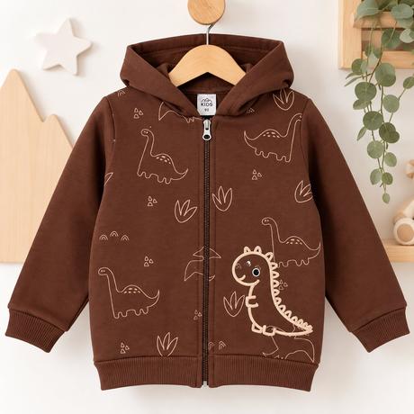 Chlapčenská mikina na zips s kapucňou a dinosauram, 86 / 92 / 98 / 104 / 110