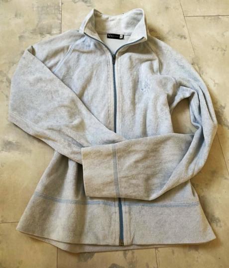 Froté zamat mikina na zips, l