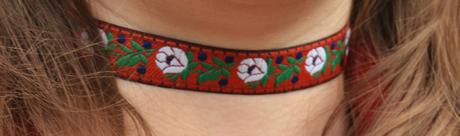 Folklórny, ľudový náhrdelník , chocker, folk, 