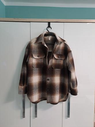 H&m košeľová bunda oversize, h&m,m
