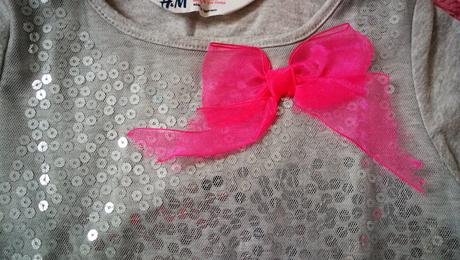 Tričko s flitrami a mašľou, h&m,92