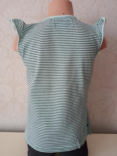 Dievčenské tričko s nápisom a volánikmi (134), loap,134