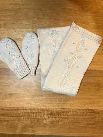 Jacadi smotanové rukavice a šál, jacadi,128