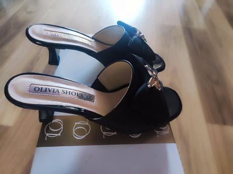 Čierne šľapky olívia shoes práva koža, 37