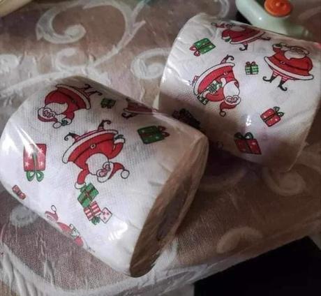 Vtipný vianočný toaletný papier,
