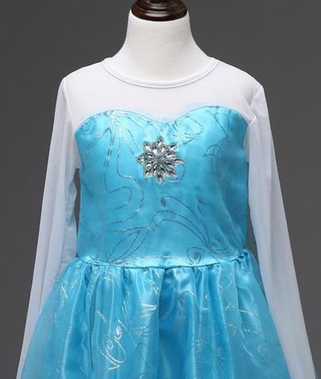 Kostým šaty elza frozen ľadové kráľovs dlhá vlečka, 