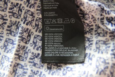 Modro biela viskózová blúzka, h&m, l, l