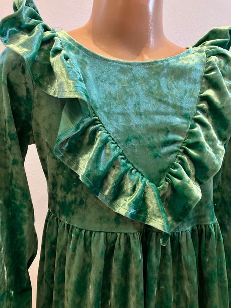Dievčenské velúrované šaty s volánmi h&m (122-128), h&m,122