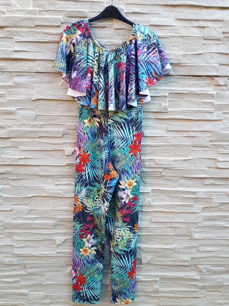 Kvetinový letný overal, s