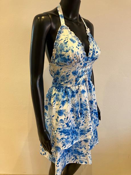 Dámske šaty bielo modré (s), s