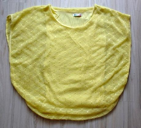 Žlté elastické tričko/blúzka, m/l/xl, xl
