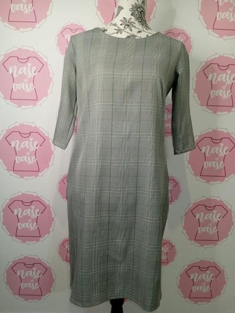 Kockovane šaty s vreckami, 40