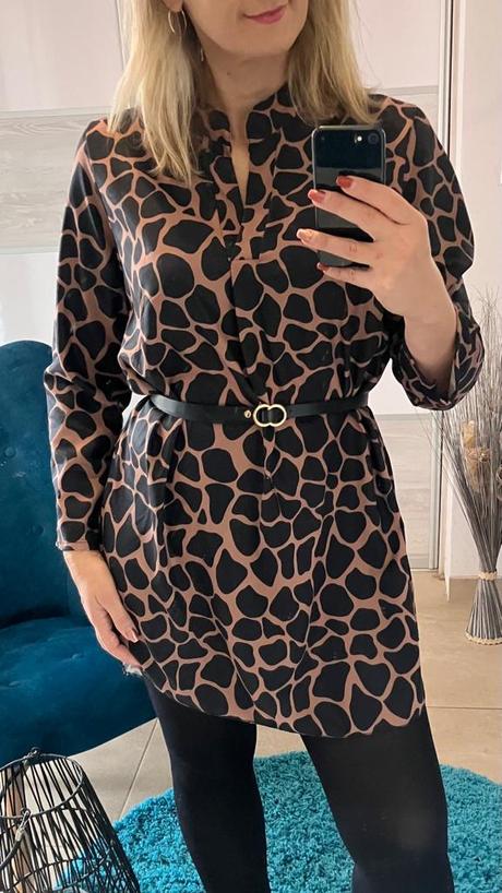 Dámska vzorovaná tunika s opaskom, l / m / s