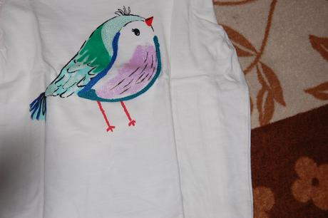 Tričko s kvetinkovým ježkom a vtáčikom, gymboree,98