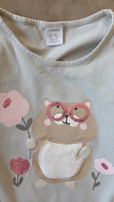 Krásne bavlnené tričko lindex veľ.128 top stav, lindex,128