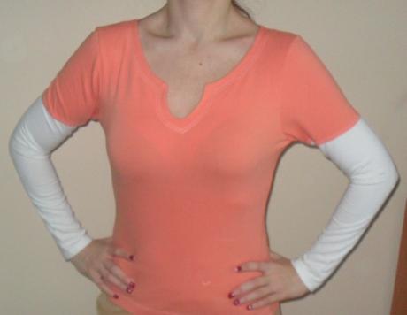 Oranžové tričko s dlhým rukávom, s