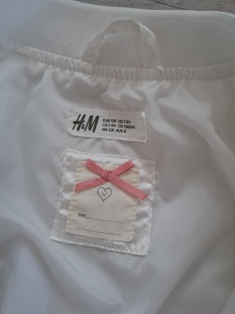 Biela saténová bombera, h&m,128
