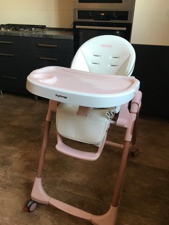 Peg perego ružova jedálenská stolička top stav, peg-pérego