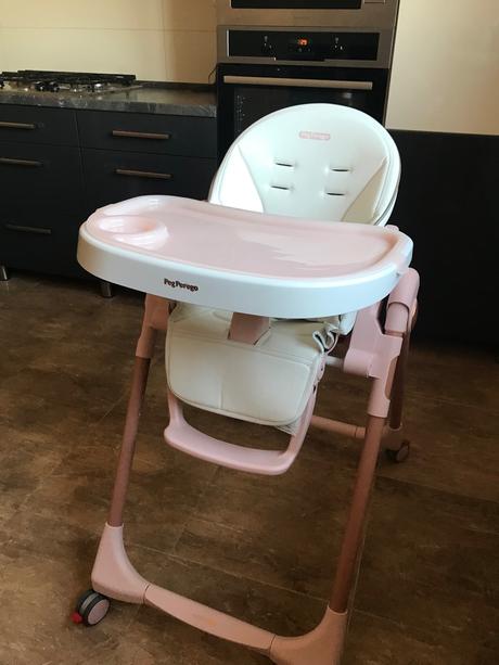 Peg perego ružova jedálenská stolička top stav, peg-pérego