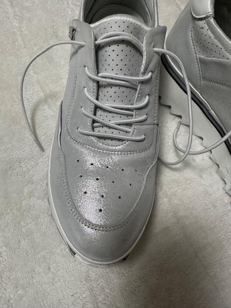 Sneakersy kožené ľahké strieborné cango&rinaldi, 40