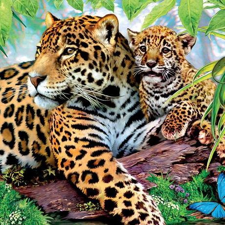 Servítka jaguár s mláďaťom 4ks (s11), 