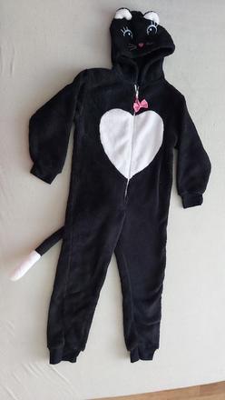 Huňatý overal mačka h&m 110/116, 