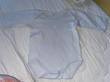 Bledo modré body č.62 s mackom, 62