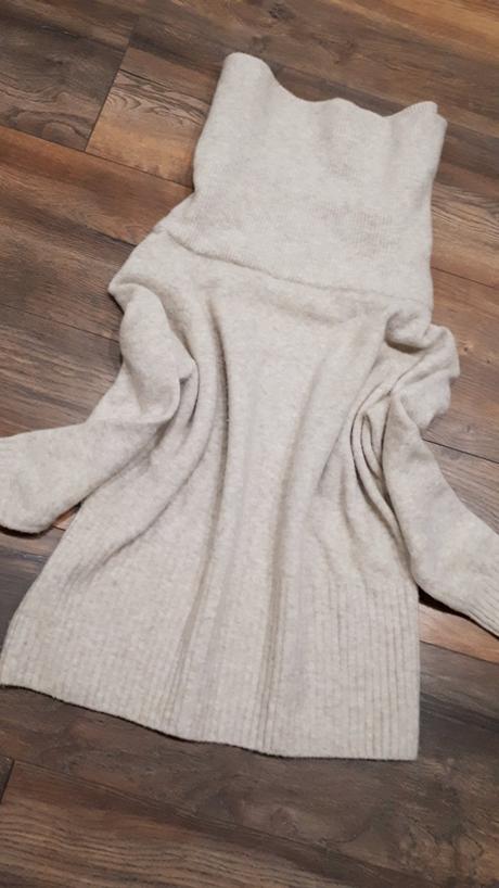 Sveter vlneny maxi rolák oversize h&m vel 40/42/44, h&m,l