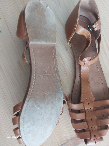 Kozene sandalky, pull&bear,37