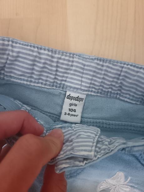 Riflové dievčenské kraťasy, dopodopo,104