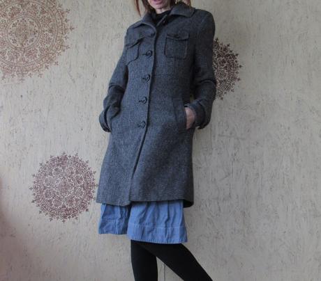 Štýlový vlnený kabátik, madonna,s