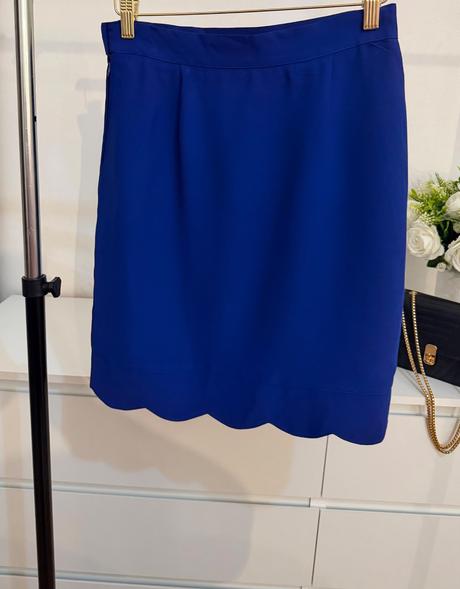 Elegantná kráľovsky modrá sukňa antonio baldan, m