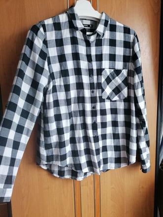 Dámska košela čierno biela károvaná, sinsay,l