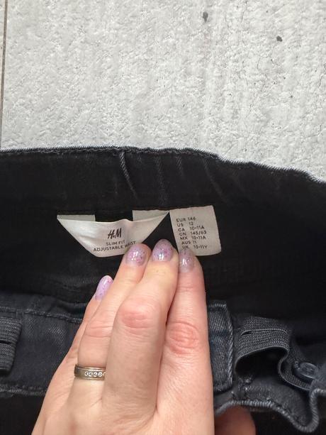 Čierne slim fit džinsy, h&m,146