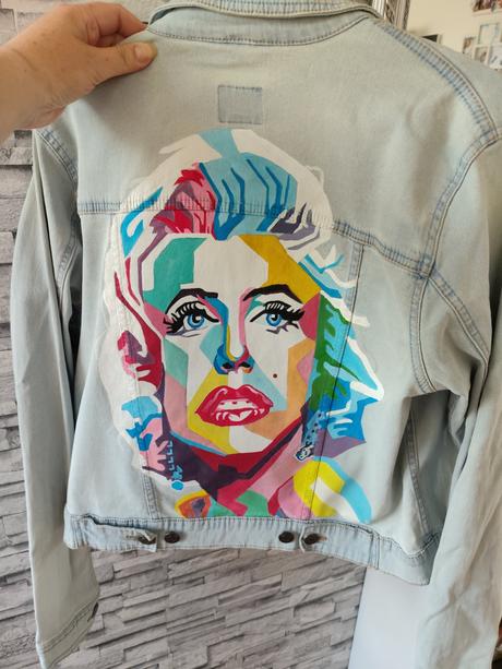 Štýlovo-maľovaná riflovka marylin mon, 40
