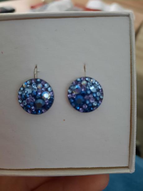Náušnice swarovski modre, swarovski