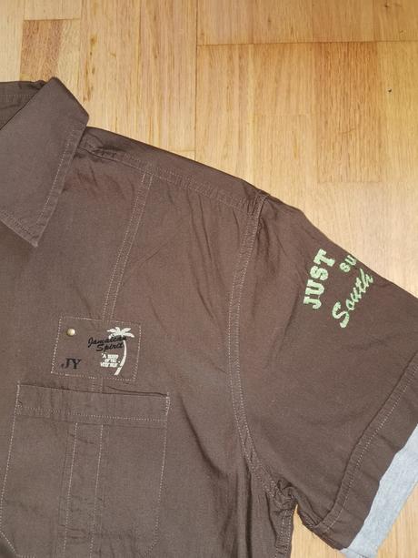 Tmavohnedá pánska košeľa, knoflikove zapinanie, l