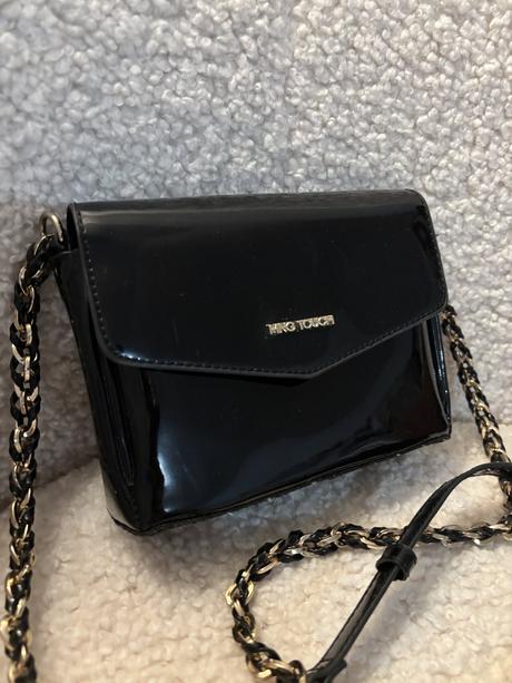 Lakovaná crossbody kabelka, mango