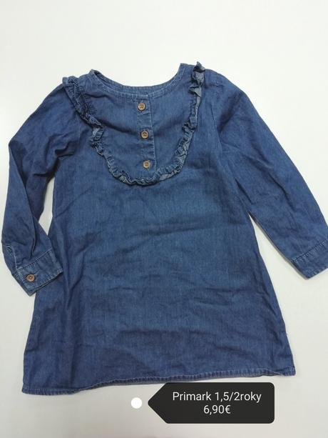 Bavlnené rifľové šaty / tunika, primark,92