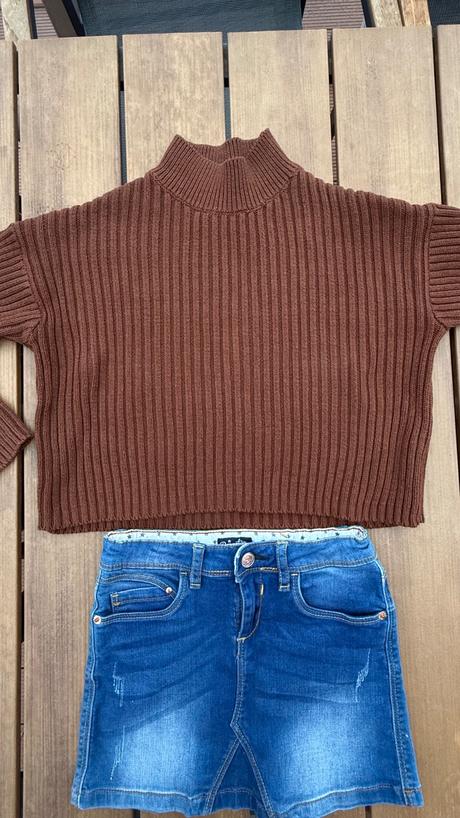 Pletený vrúbkovaný sveter zara 152, zara,152