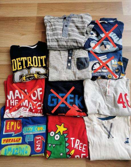 Mega balík tričiek s dlhým rukávom 104-110, 104–116