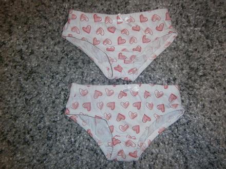 2x bavlnené srdiečkové nohavičky, 98