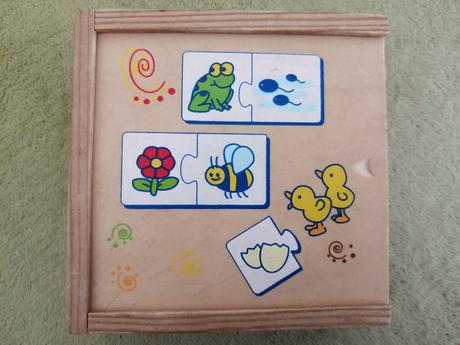 2 dielne drevené puzzle v drevenej krabičke, 